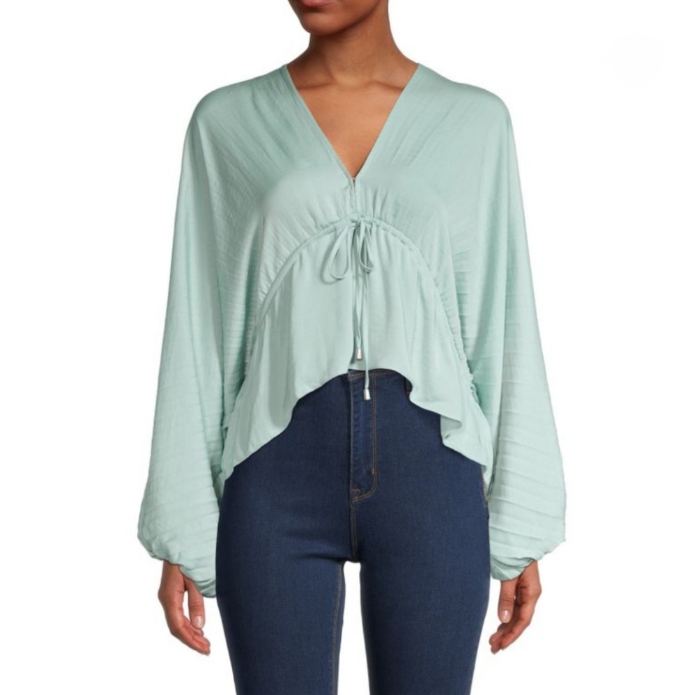 Free People Elouise Self-Tie Blouse Size-XS - Picture 3 of 13